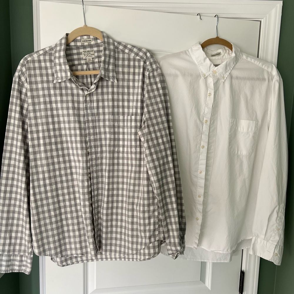 Bundle of two J.Crew Men’s Slim Untucked casual shirts - XL